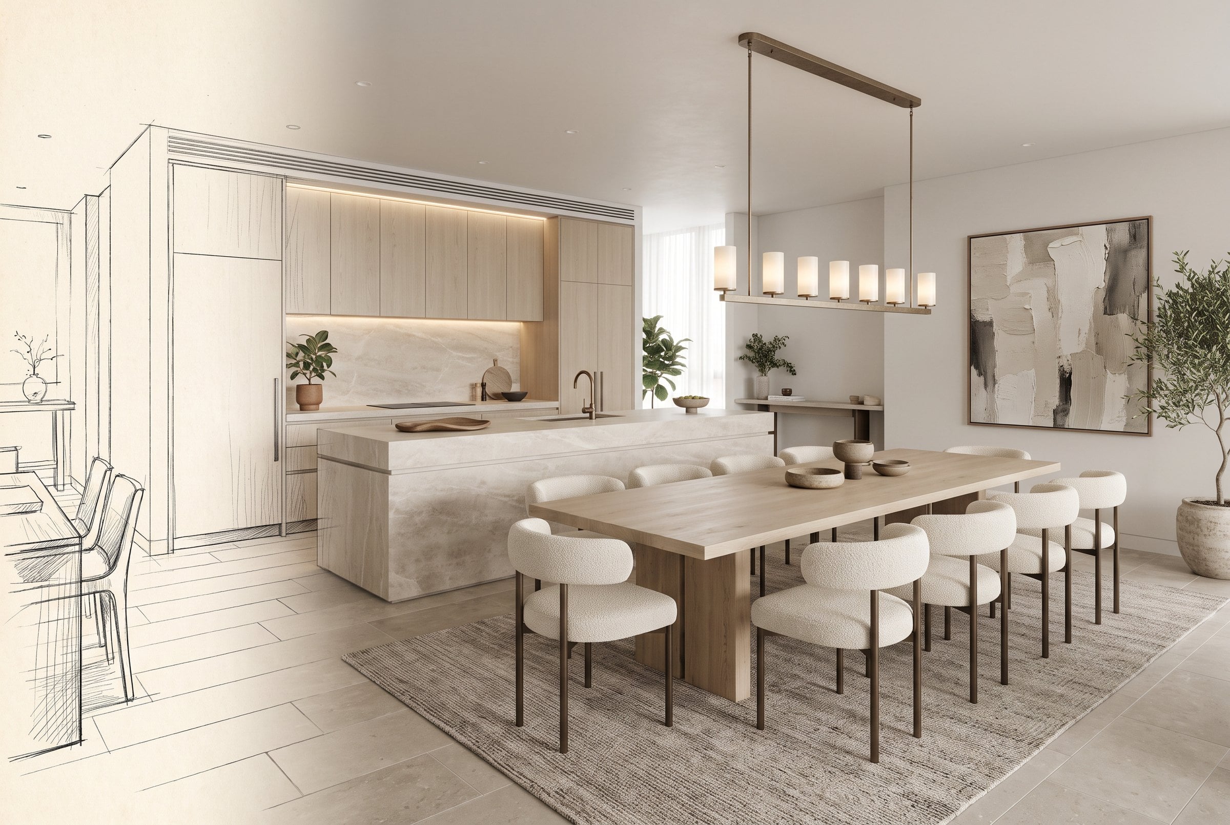 Amara, Dining and kitchen