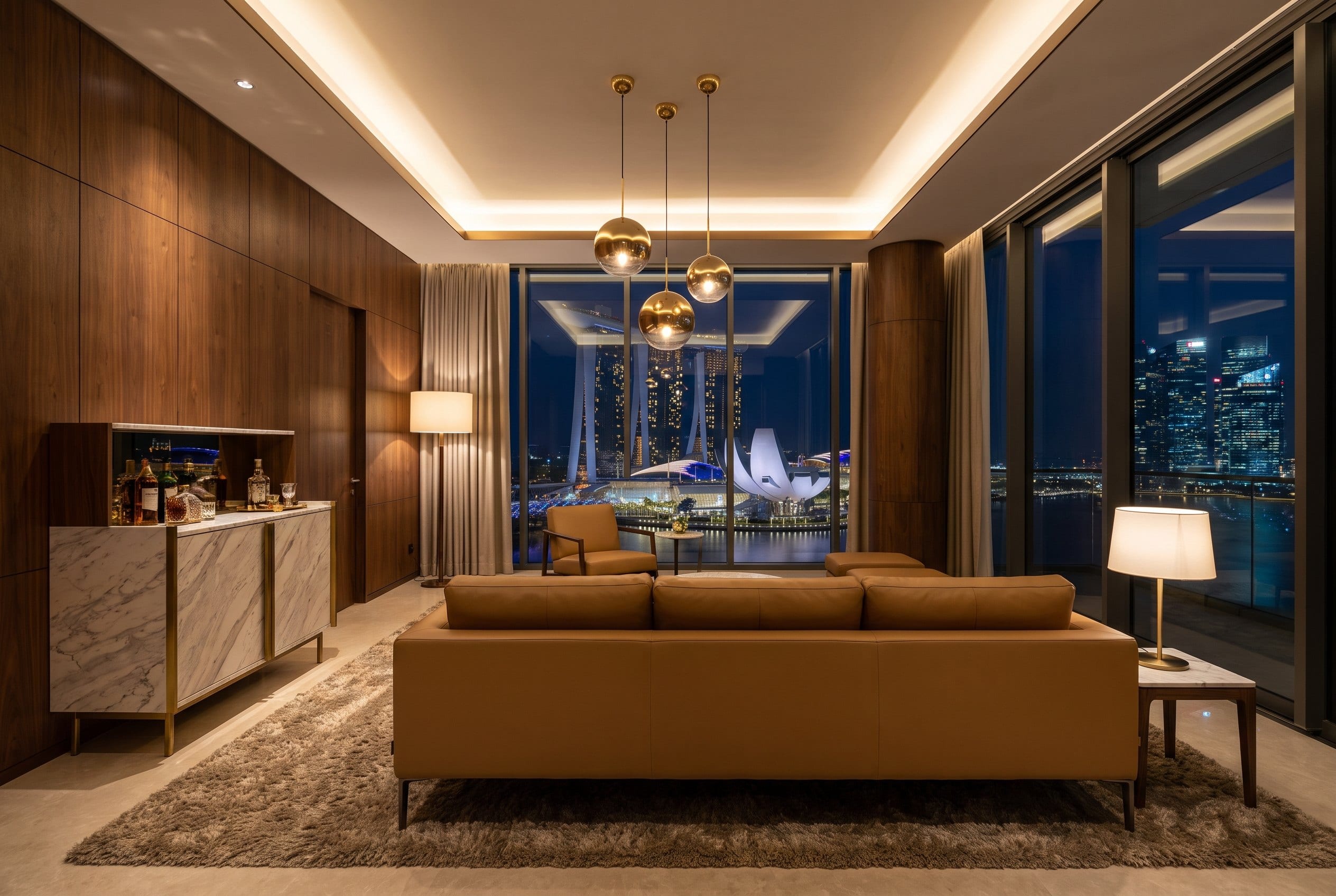 Marina Bay, penthouse interiors