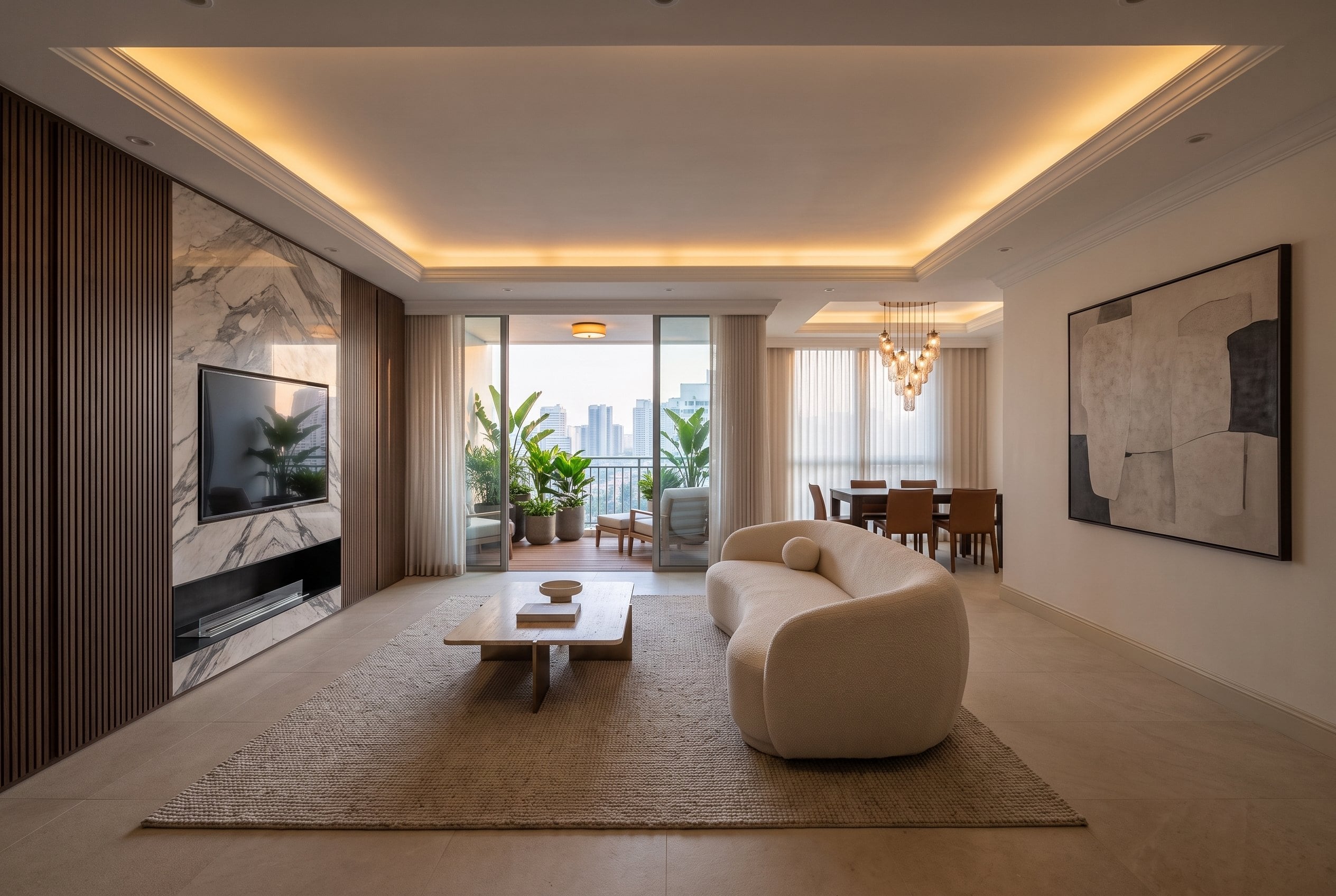 Condominium living & dining, after